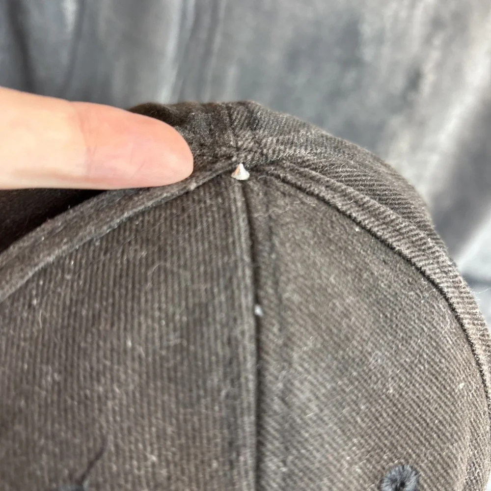 Vintage Virginia Tech Cap Black Hat 3D Embroidered Cotton Strapback‎ Distressed